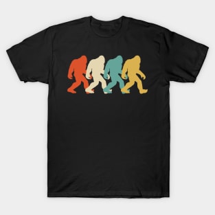 Retro Sasquatch Bigfoot Crossing Street Silhouette 80's 70's Design, Crossing Street T-Shirt